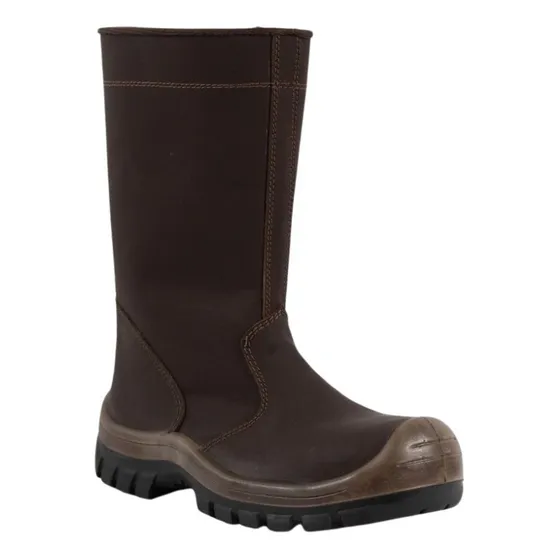 Bota De Soldador Cuero Graso Marrón Modelo Gold