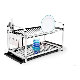 MAK-INOXEscorredor De Louca Secador 20 Pratos Porta Talher Inox E Ba