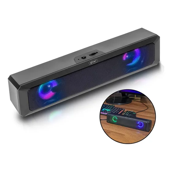 Caixa De Som Pc Computador Notebook Gamer Subwoofer Usb Led