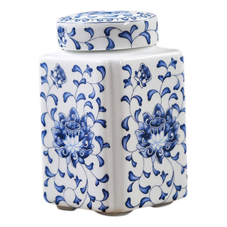 Tarro De Porcelana Temple Elegante Con Tapa Estilo Chino Tarro De Porcelana Temple Elegante Con Tapa Estilo Chino