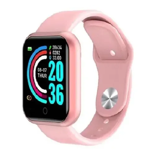 Reloj inteligente digital Sport Smartwatch para hombre y mujer, color rosa liso