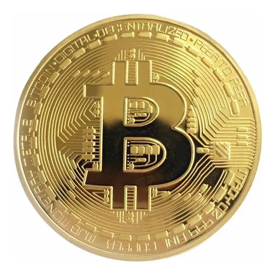 Bitcoin Moneda Metal Dorado Regalo Souvenir Cripto Moneda 