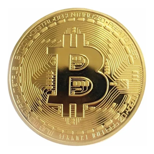 Bitcoin Moneda Metal Dorado Regalo Souvenir Cripto Moneda 