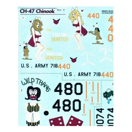 1 32 Calcomania Para Helicoptero Ch-47 Chinook Parte