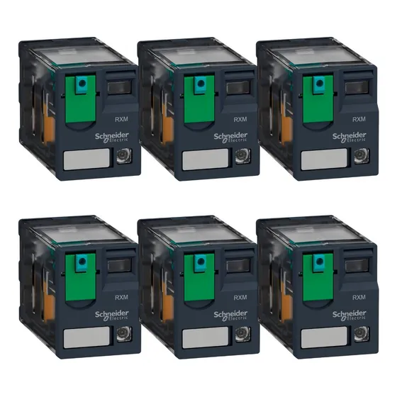 Kit 6 Relés Interface Mini 6a Rxm4ab2bd - Schneider Electric