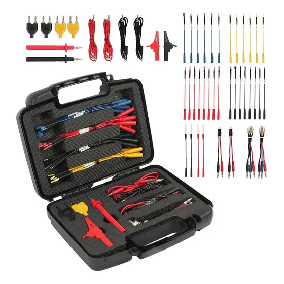 Multímetro Cables Kit 48PCS Cables de prueba con pinzas de cocodrilo, Automotriz Multímetro Sonda Multímetro Cables de prueba Kit, Automotriz Multímetro Cables de prueba Osciloscopio Voltímetro Cables