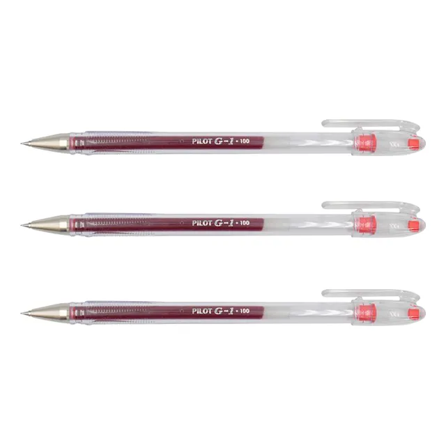 Boligrafo Pilot Bl-g1 Tinta Liquida Pta Fina Rojo Pack X 3 U