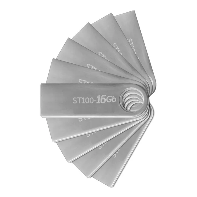 Kit De 10 Memorias Usb Stylos Tech St100 16gb 2.0 Plateado Color Plateado2