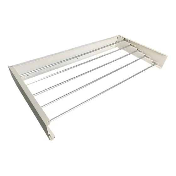 Varal De Parede 80cm Retrátil Mágico Recolhivel 5 Varetas Invisível Para Roupa Apartamento Lugar Pequeno Branco