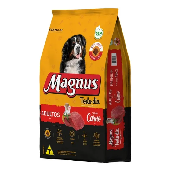 Ração Magnus Premium Todo Dia Cão Adulto Sabor Carne 15kg
