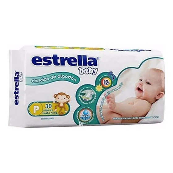 Pañales Estrella Baby Hiperpack Talle P X 30