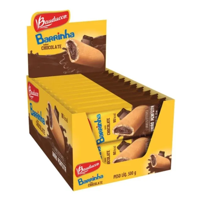 Barrinha Recheada Sabor Chocolate Bauducco Caixa Display