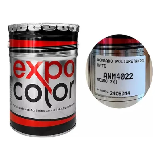 Laca Poliuretánica Mate Negro X 1 Litro Expo Color