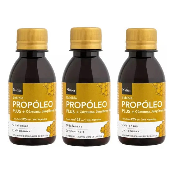 Propóleo Plus X3  Cúrcuma + Jengibre Antiviral Natier 250ml