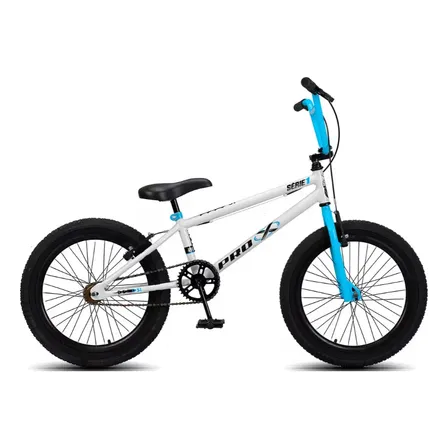 Bicicleta Aro 20 Pro-x Série 1 Bmx Freio V-brake Cor Branco/azul Tamanho Do Quadro 20