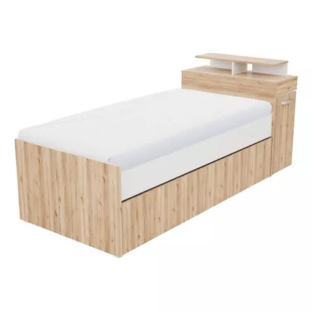 Cama Nido Multifuncional Con Escritorio Maderkit Color Duna Color Beige