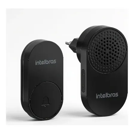 Campainha Intelbras Cik 102 Sem Fio Não Precisa De Bateria ! Preto
