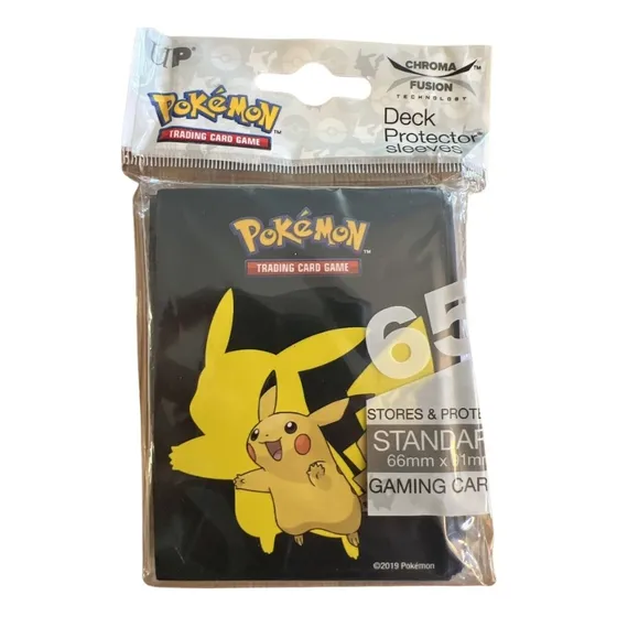 Fundas Protectoras Cartas Standard 65ct Negro Pikachu Tcg