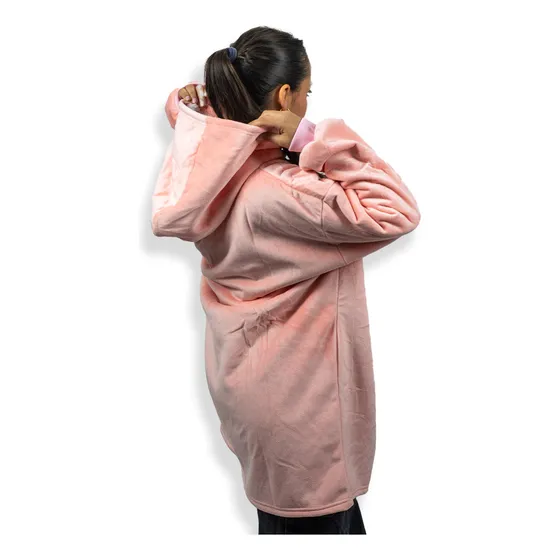 Hoodie Rosa Polar Con Capucha Marca Wilma