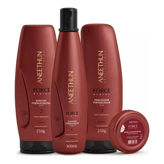 Kit Aneethun Shampoo+máscara+finalizador+dose Force