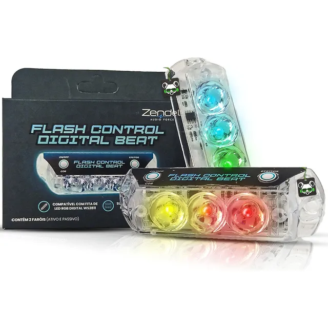 Par Strobo Led Rgb Flash Digital Beat Zendel Som Carro Autom