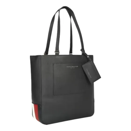Cartera Tote Tomme Hilfiger Con Tarjetero - Negro