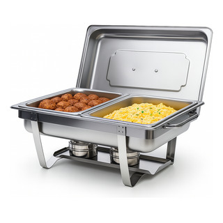 Rechaud Rm Retangular Em Aço Inox Banho 2 Cubas 11l RemovĂvel Rechaud Rm Retangular Em Aço Inox Banho 2 Cubas 11l RemovĂvel