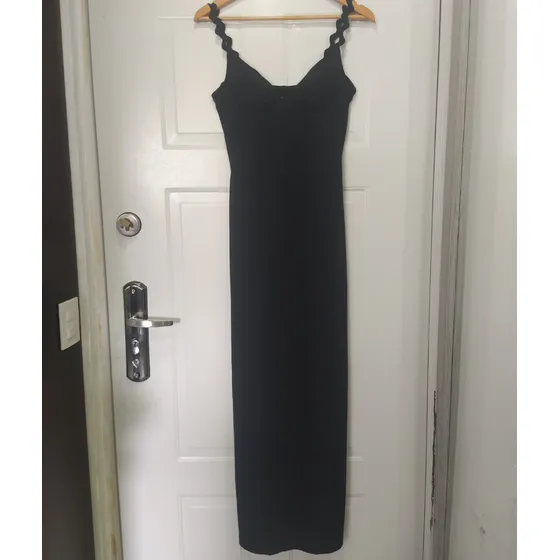 Vestido De Fiesta Largo Negro De Dama, Talla M, Usado