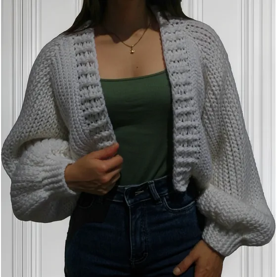 Cardigan De Lana 100% Artesanal