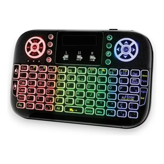Teclado Wifi Con Luz Led Para Smart Tv Y Pc
