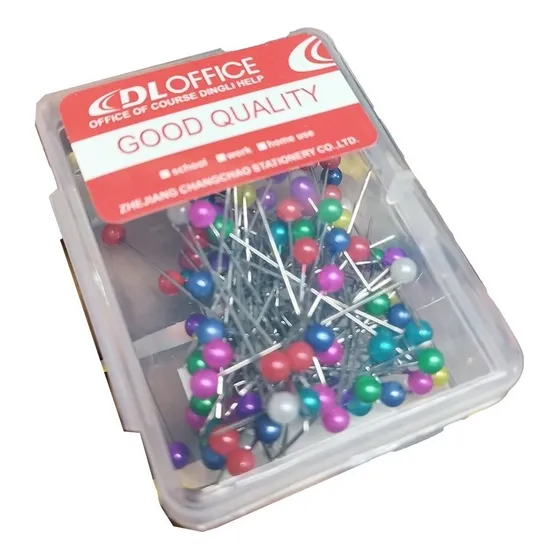 3 Cajas X100 C/u Alfiler Cabeza Color Costura Confección 