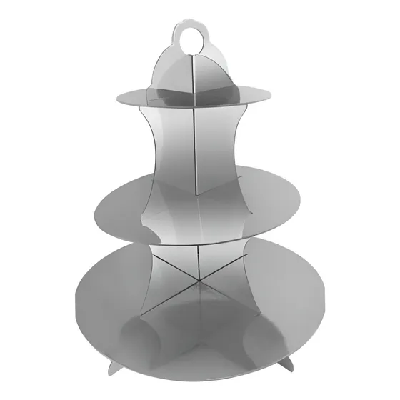 Torre Base Para Cupcakes  Postres 3 Niveles Metalizada