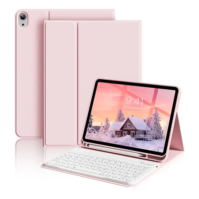 Funda Para iPad Gen 10+teclado Tpu Rosa