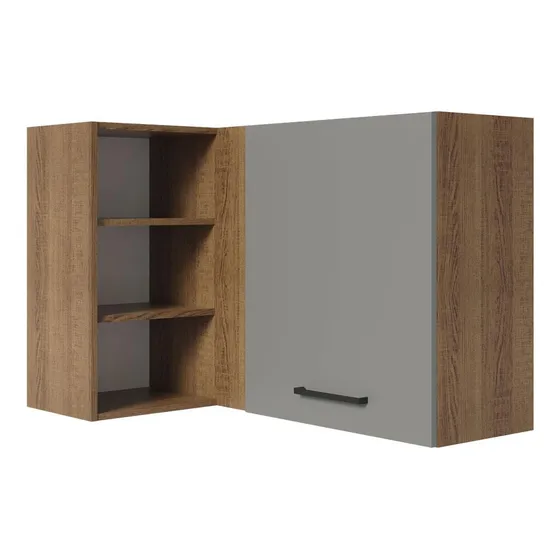 Alacena Gabinete Superior Cocina Madesa Agata 166cm Mg Color Marrón/gris