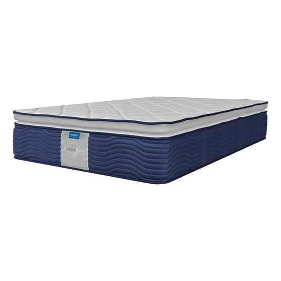 Colchón queen size Restonic tecnologia fresh foam de alta densidad Kail azul e gris