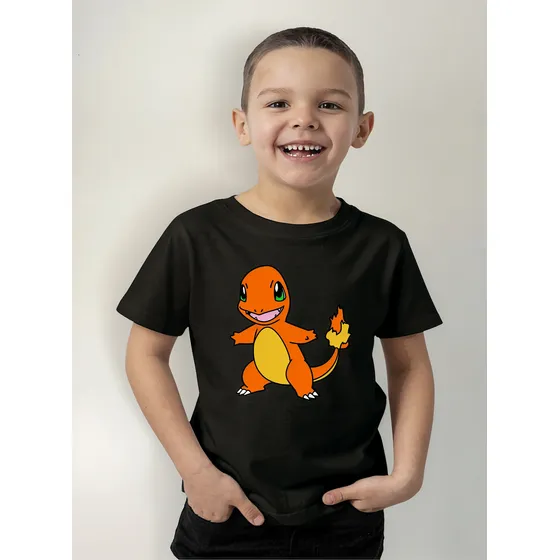 Remera Algodon Niño Charmander Pokemon Pikachu