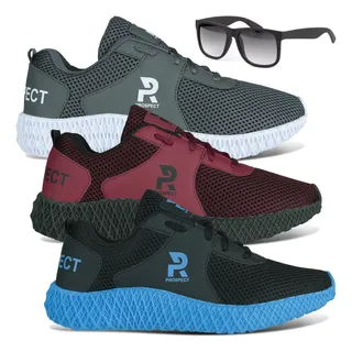 Kit 3 TĂȘnis Masculino Prospect Fly Caminhada Leve + Ăculos Kit 3 TĂȘnis Masculino Prospect Fly Caminhada Leve + Ăculos