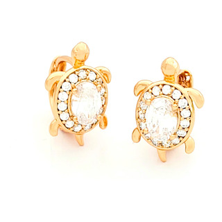Aretes Tortuga Suerte Oro Laminado Arracadas Hermosas Mujer Aretes Tortuga Suerte Oro Laminado Arracadas Hermosas Mujer
