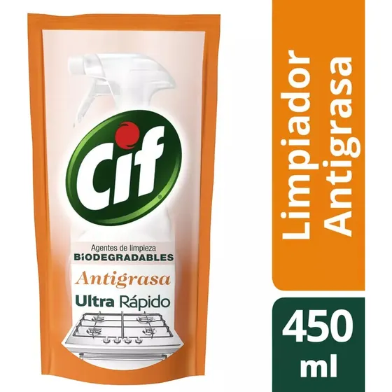 Limpiador Líquido Antigrasa Biodegradable 450 Ml Doypack Cif