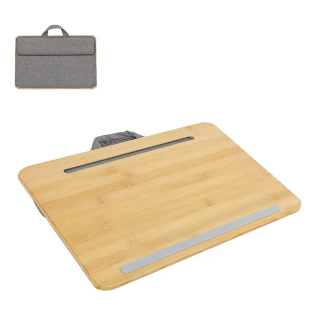 Bandeja De Bambú Para Laptop Sumisky Con Cojín, Escritorio