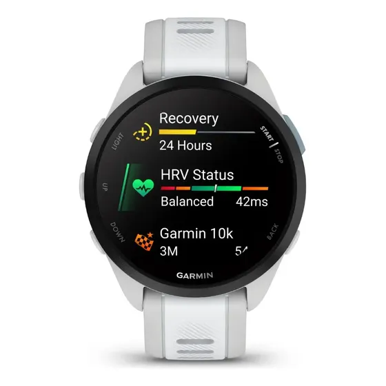 Smartwatch Reloj Forerunner 165 Musica Garmin Amoled Blanco Silicona Negro | Cuotas sin interés
