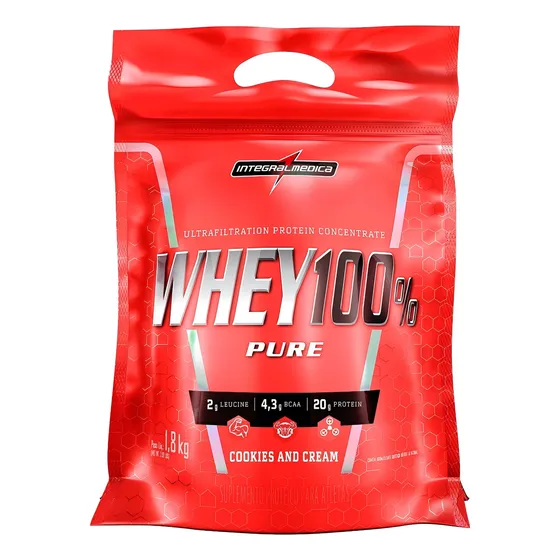 Whey 100% Pure Pouch 1,8kg Cookies Integralmédica