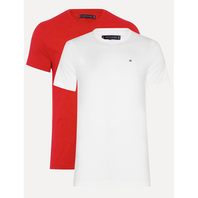 Kit Camisetas Tommy Hilfiger Essential Vermelha/branca Kit Camisetas Tommy Hilfiger Essential Vermelha/branca