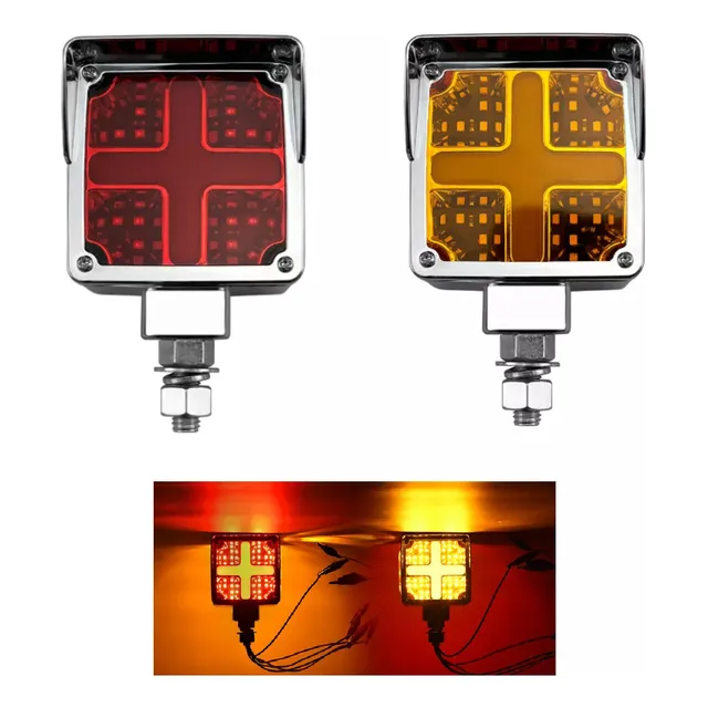 Par Plafon Led Direccional Cuadrada Gel Bisel Cromo Estrobo