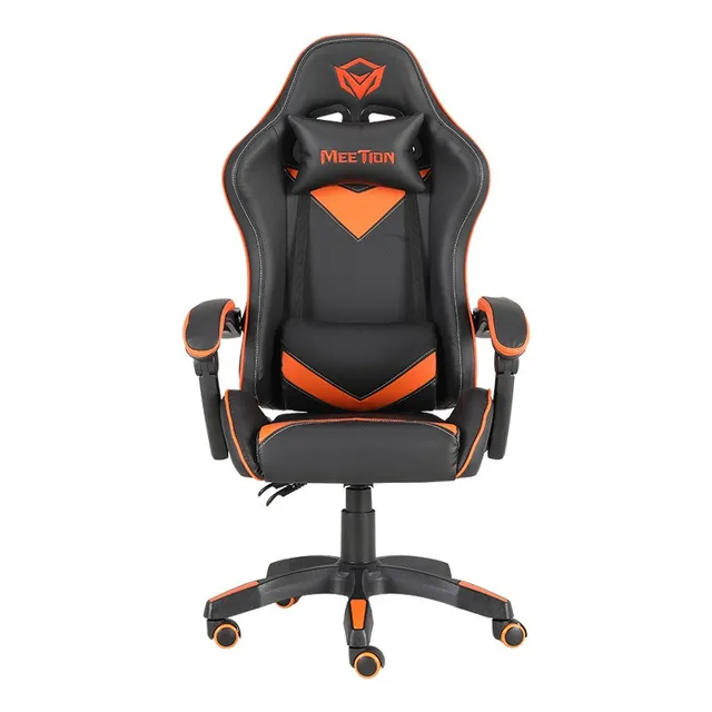 Silla Gamer Meetion Chr04 Ergonómica Reclinable 130 Grados Color Negro/naranja