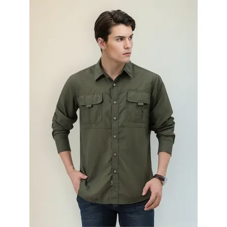 Camisa Outdoor Manga Larga Tactel Dry Clásica Ripstop Hombre