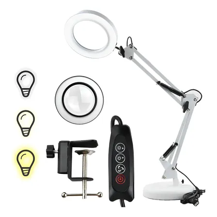 Luminária Lupa Estética Profissional Ring Light Mesa Bancada