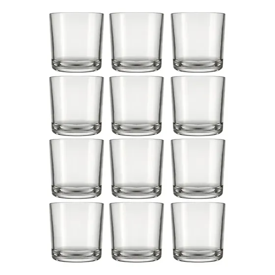 Jogo De 12 Copos De Vidro Para Whisky Bar Rocks 265ml Nadir