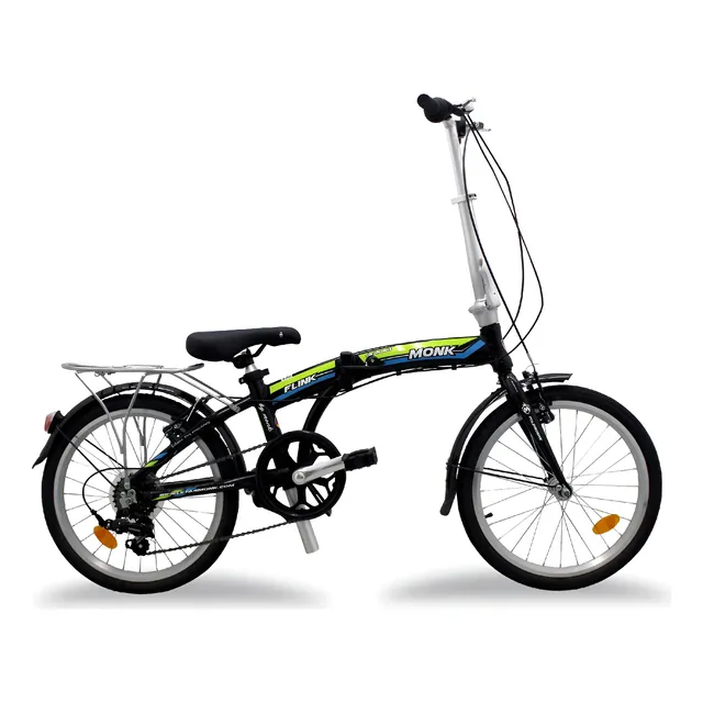 Bicicleta Flink Plegable Rodada 20 7 Velocidades (selladas) Negro/verde