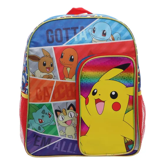 Mochila Escolar Pokemon Para Niños Color Unico Diseño De La Tela Liso